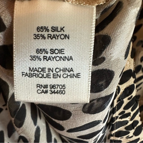 Rebecca Taylor Silk Blend Animal Blouse L - Picture 5 of 6